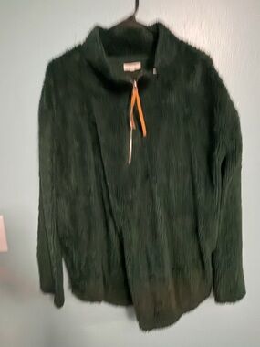 Dark Green Half-Zip Plush Pullover
